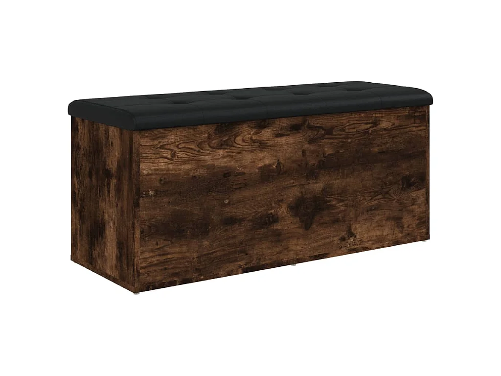 Opbergbankje 102x42x45 cm bewerkt hout gerookt eikenkleurig