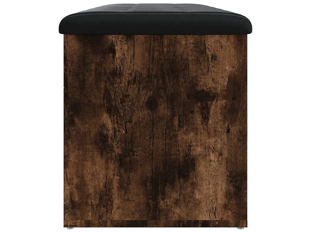 Opbergbankje 102x42x45 cm bewerkt hout gerookt eikenkleurig