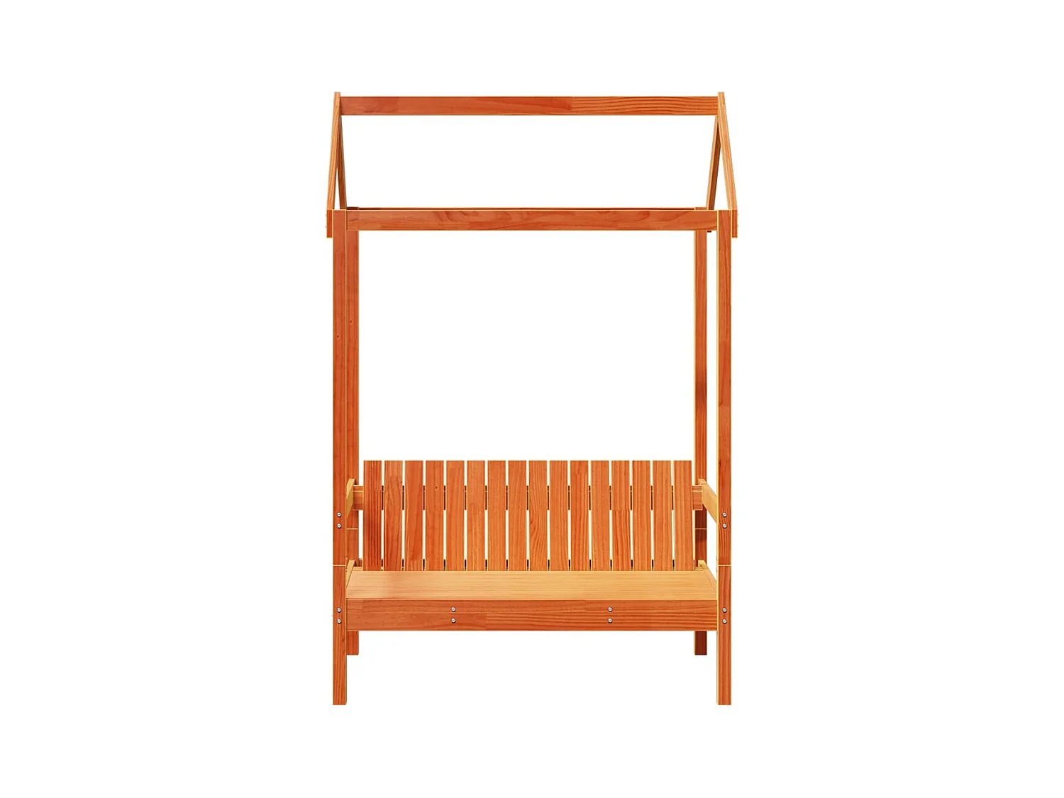 Banco con techo madera maciza pino marrón cera 117,5x70x176,5cm