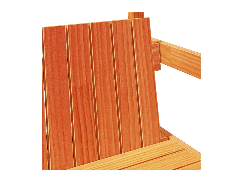 Banco con techo madera maciza pino marrón cera 117,5x70x176,5cm