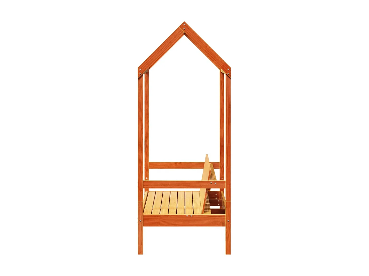Banc avec toit cire marron 117,5x70x176,5 cm bois de pin massif