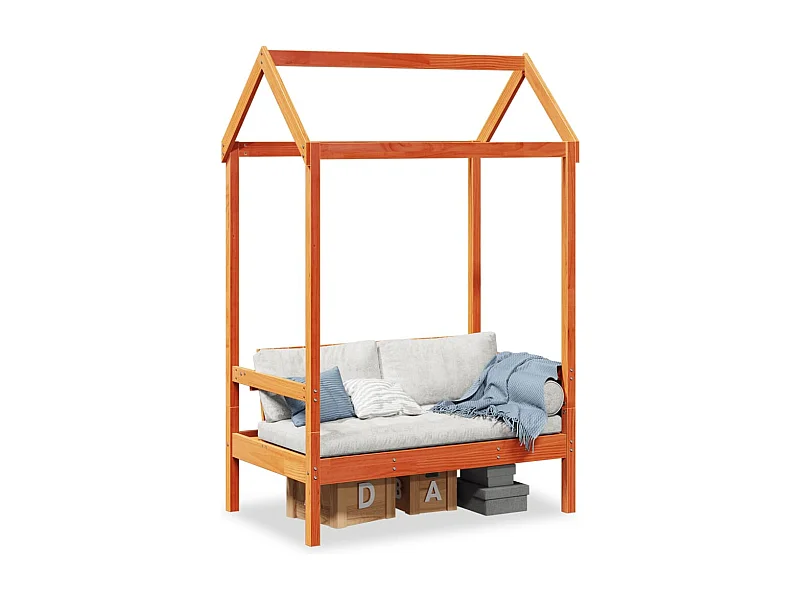 Panca con Tetto Marrone Cera 117,5x70x176,5 cm in Legno di Pino