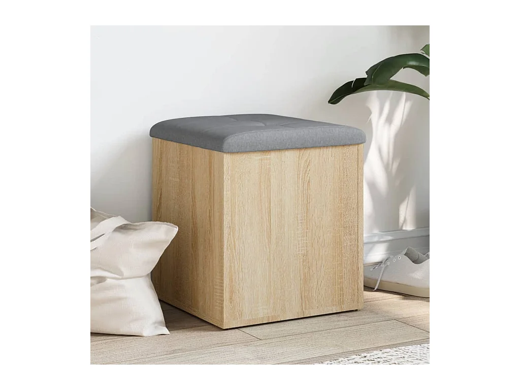 Opbergbankje 42x42x45 cm bewerkt hout sonoma eikenkleurig