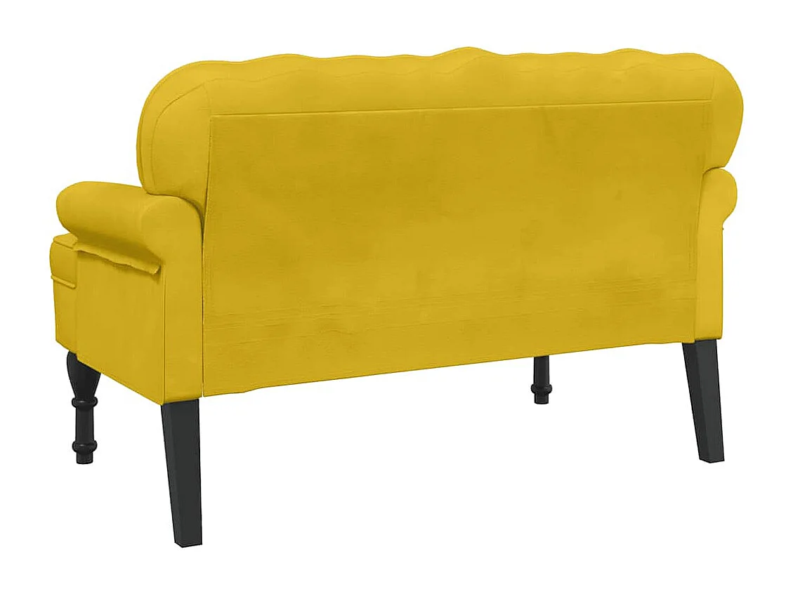 Banc avec dossier jaune 119,5x64,5x75 cm velours