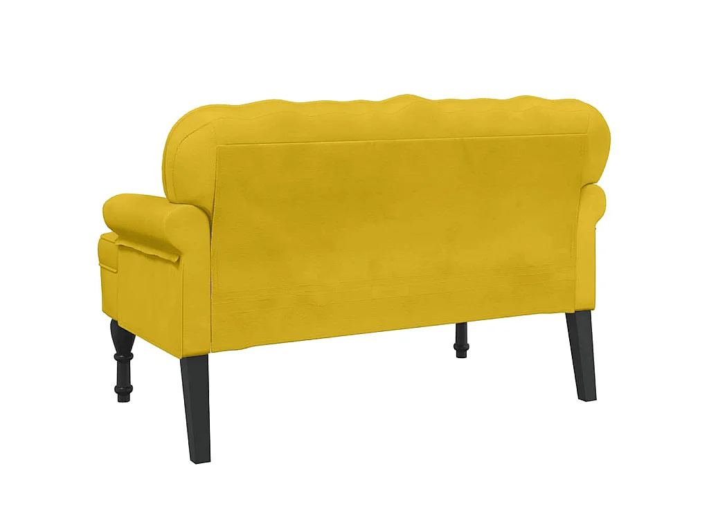 Banc avec dossier jaune 119,5x64,5x75 cm velours