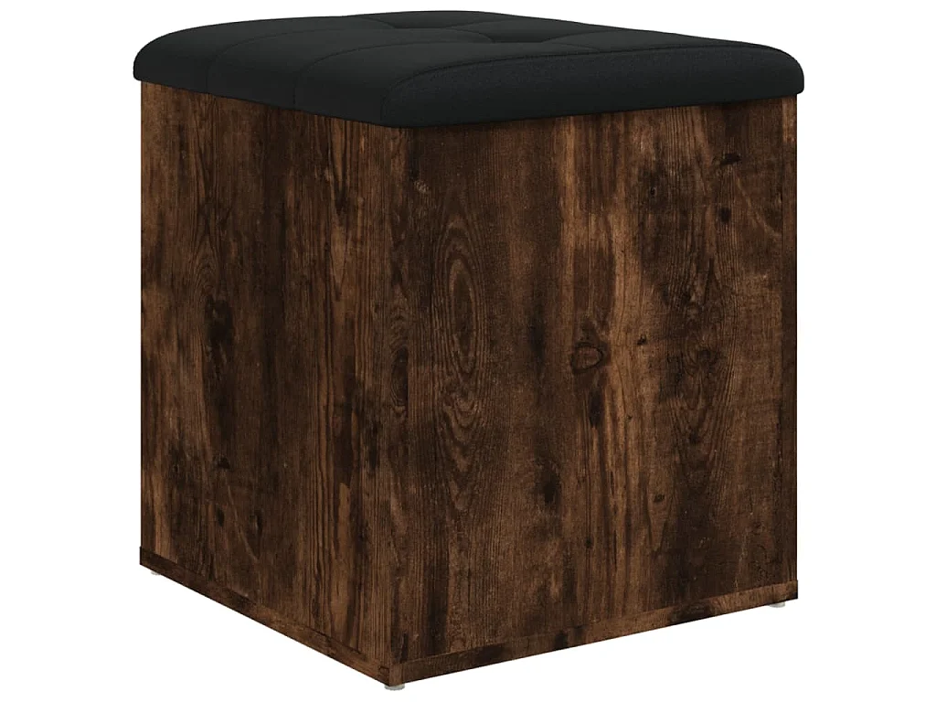 Banc de rangement chêne fumé 42x42x45 cm bois d'ingénierie