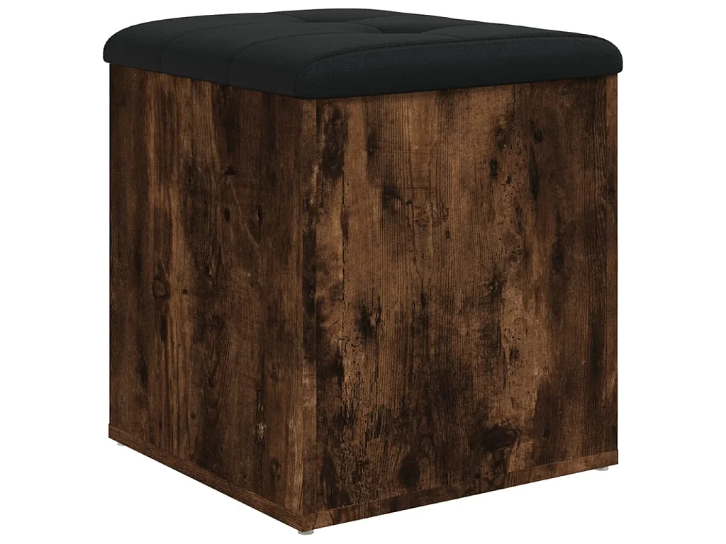 Banc de rangement chêne fumé 42x42x45 cm bois d'ingénierie