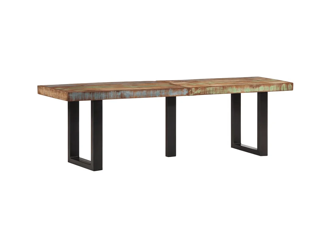Banc 160 cm bois de récupération massif et acier