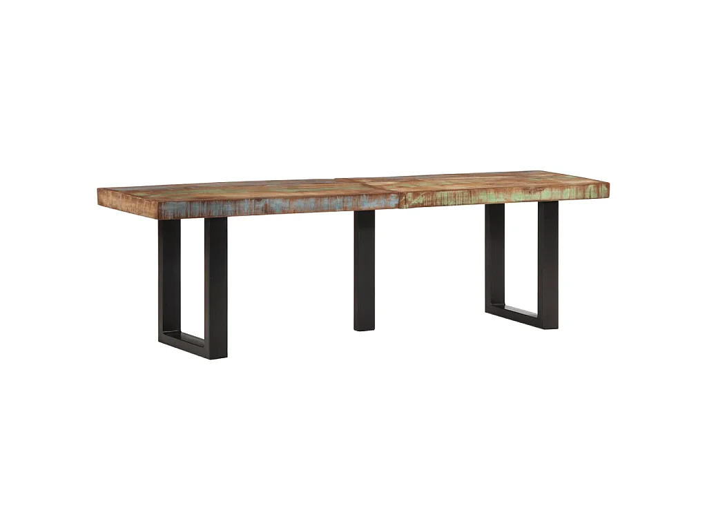 Bankje 160 cm massief gerecycled hout en staal