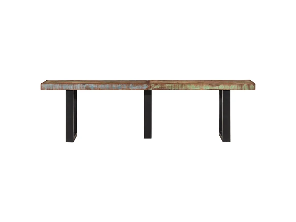 Bankje 160 cm massief gerecycled hout en staal
