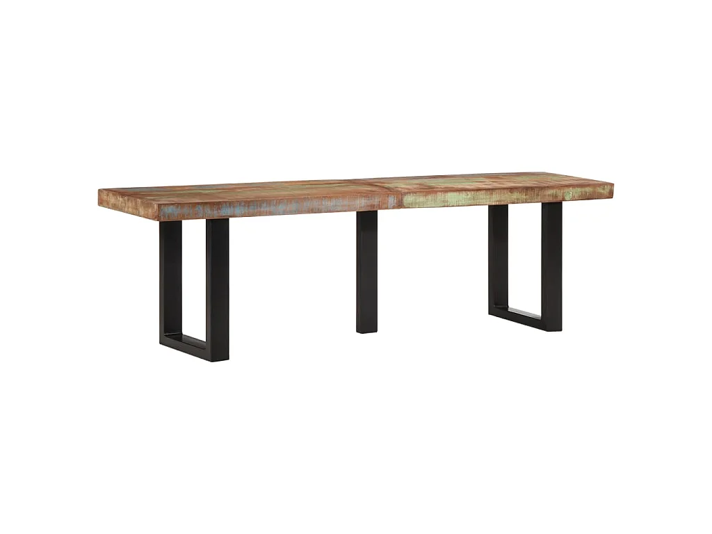 Bankje 160 cm massief gerecycled hout en staal