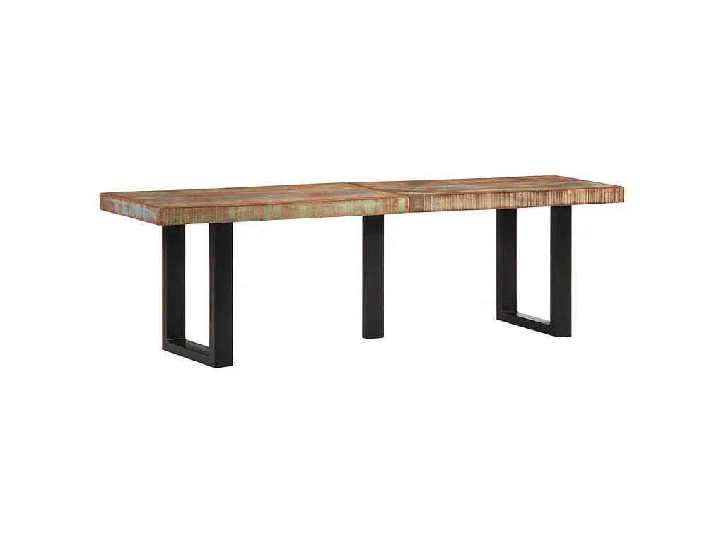 Banc 160 cm bois de récupération massif et acier