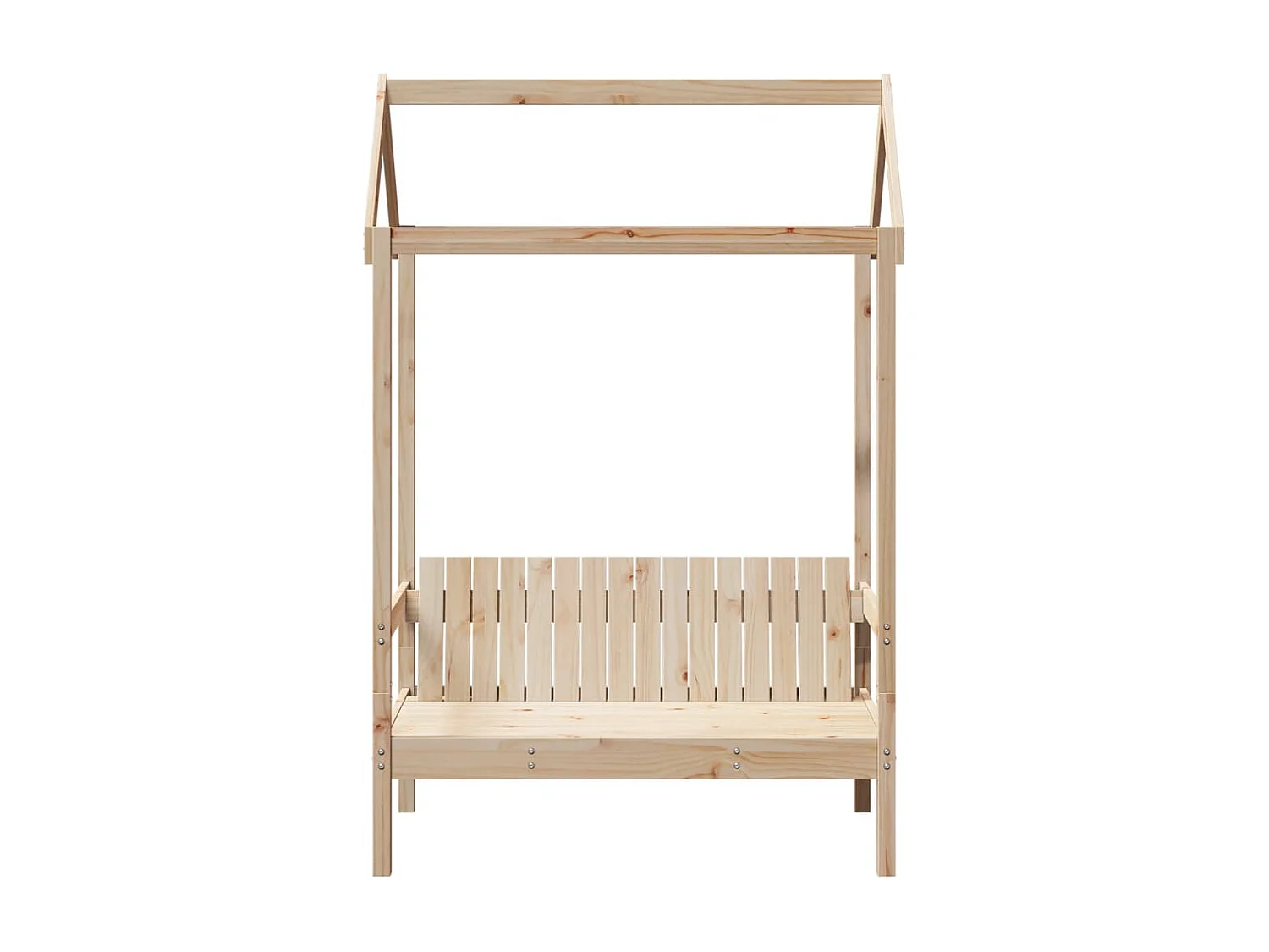 Bank met dak 117,5x70x176,5 cm massief grenenhout