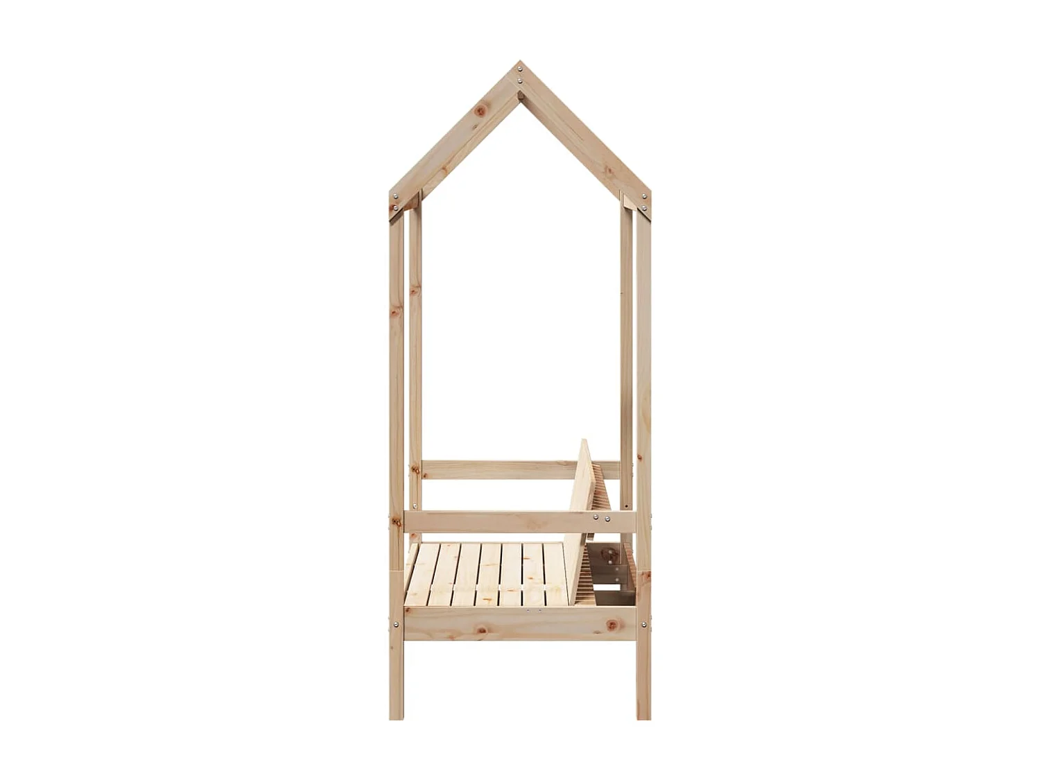 Bank met dak 117,5x70x176,5 cm massief grenenhout