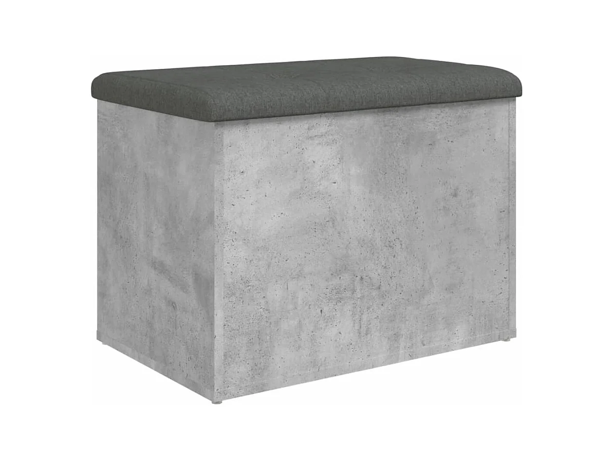 Opbergbankje 62x42x45 cm bewerkt hout betongrijs