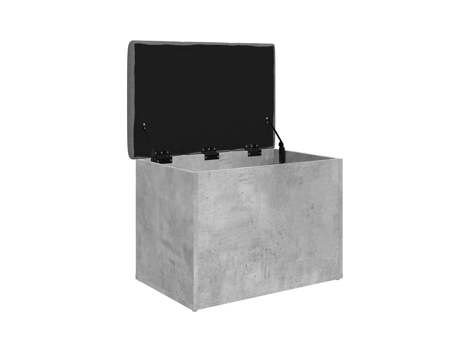 Opbergbankje 62x42x45 cm bewerkt hout betongrijs