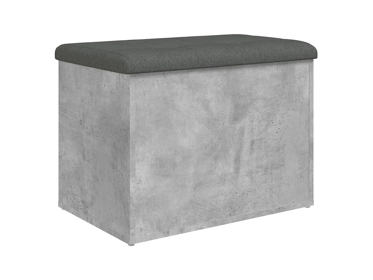 Opbergbankje 62x42x45 cm bewerkt hout betongrijs