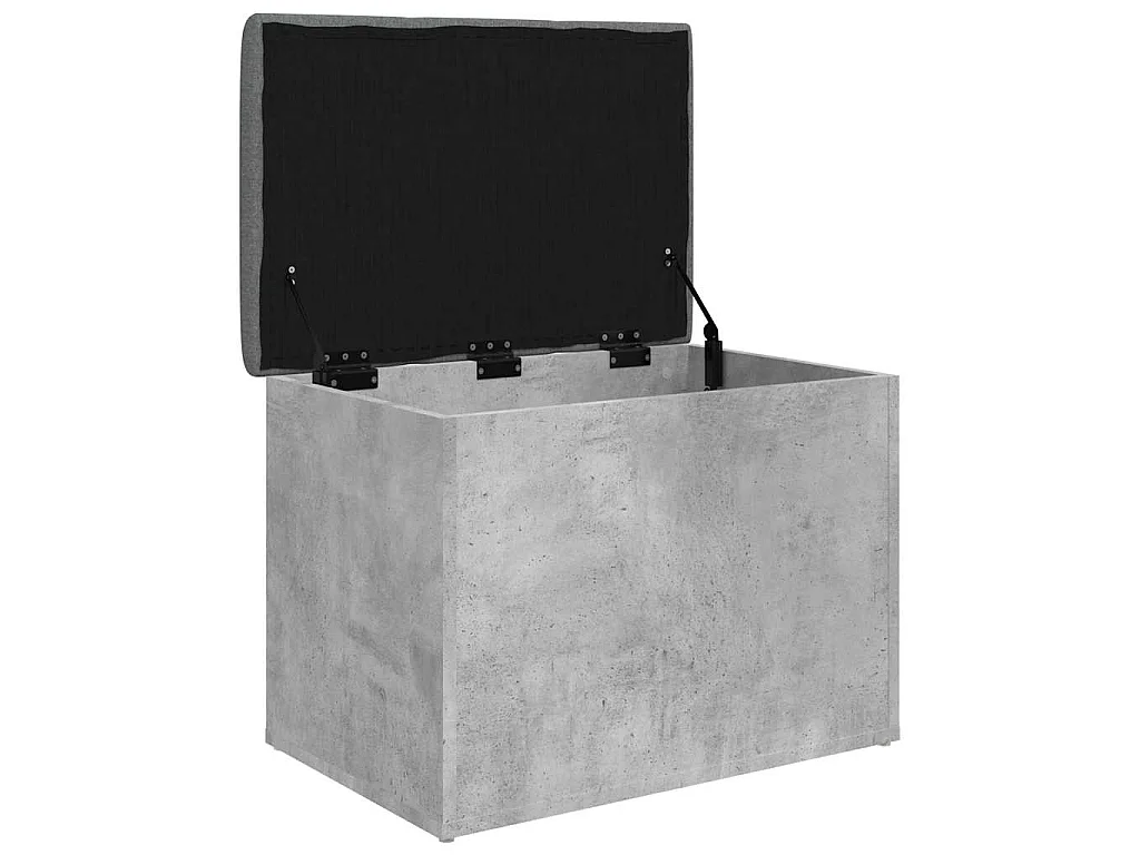 Opbergbankje 62x42x45 cm bewerkt hout betongrijs