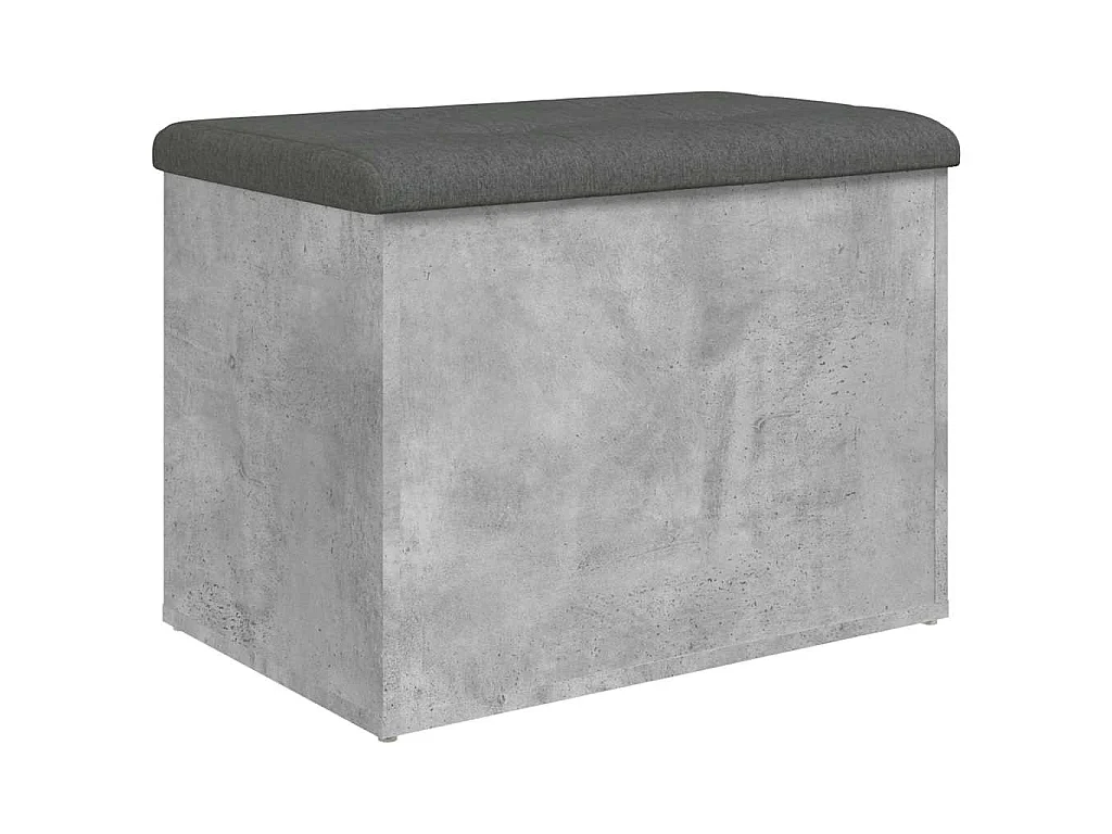 Opbergbankje 62x42x45 cm bewerkt hout betongrijs