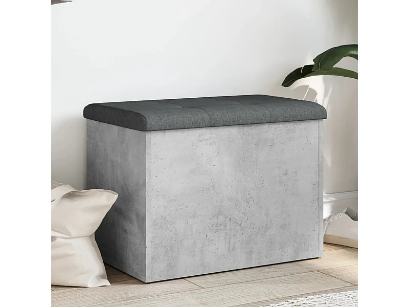 Banc de rangement gris béton 62x42x45 cm bois d'ingénierie