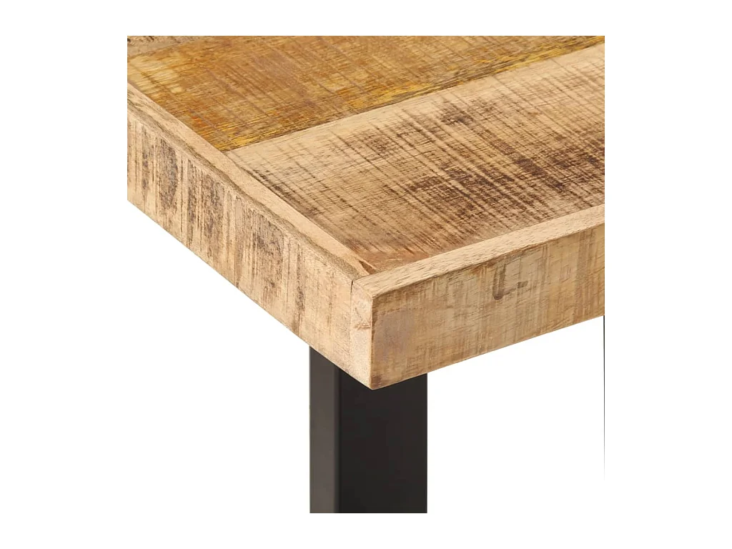 Banc 160 cm bois de manguier brut massif et acier