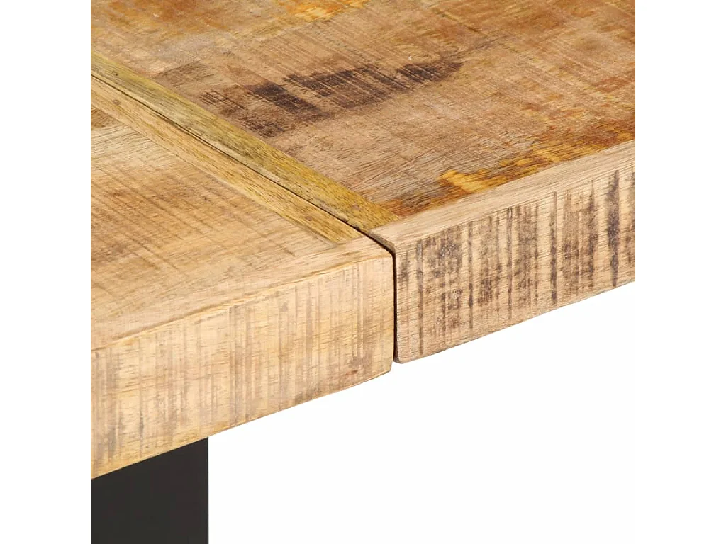 Banc 160 cm bois de manguier brut massif et acier
