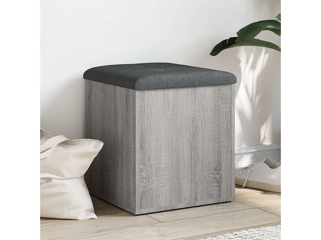 Sitzbank mit Stauraum Grau Sonoma 42x42x45 cm Holzwerkstoff