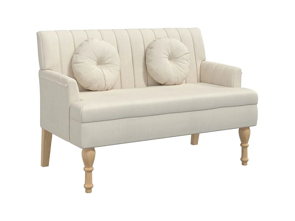 Banc avec coussins 113x64,5x75,5 cm lin