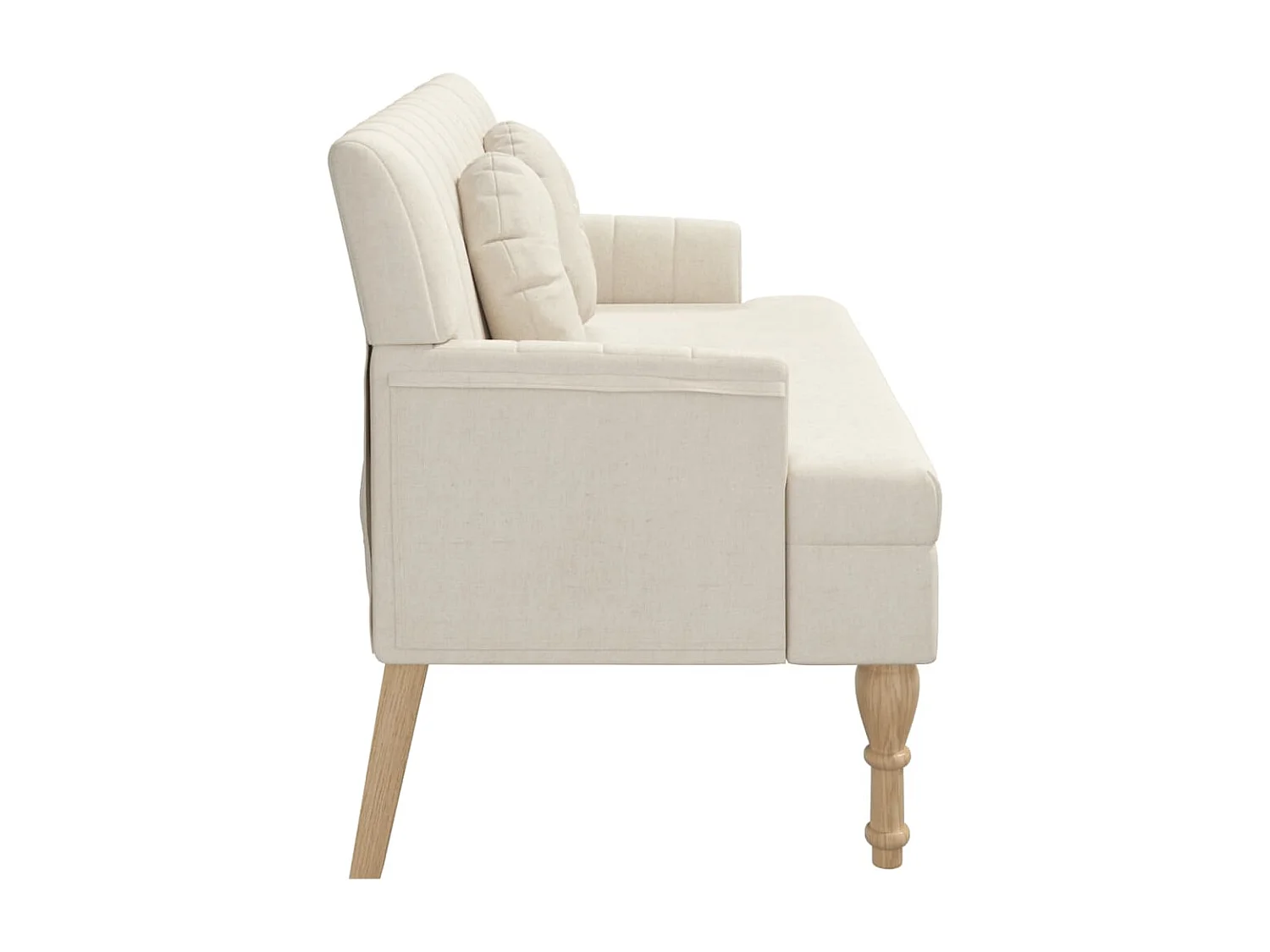 Banc avec coussins 113x64,5x75,5 cm lin