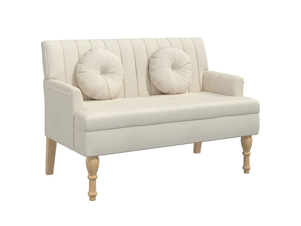 Bankje met kussens 113x64,5x75,5 cm linnen