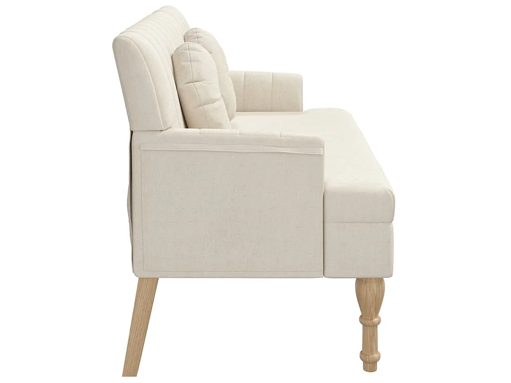 Bankje met kussens 113x64,5x75,5 cm linnen