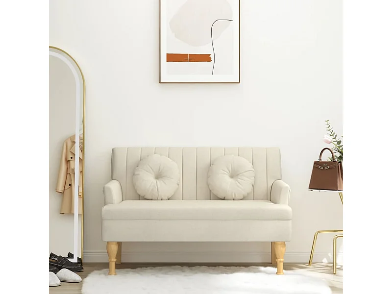 Bankje met kussens 113x64,5x75,5 cm linnen