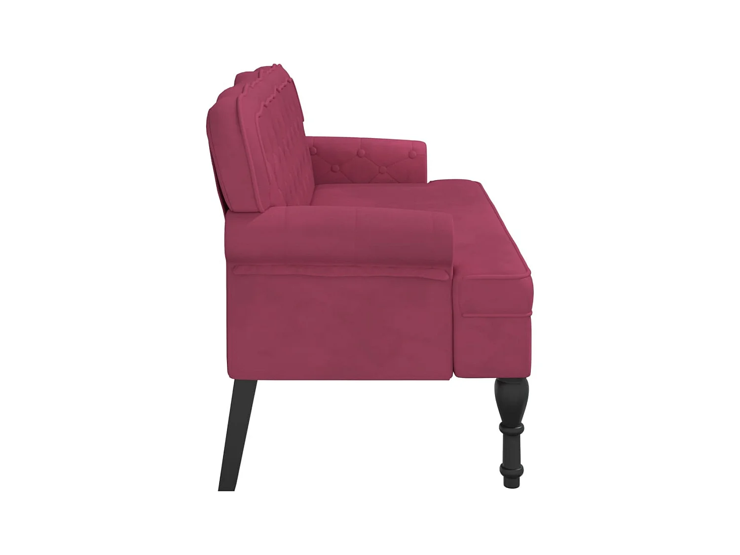 Bankje met rugleuning 119,5x64,5x75 cm fluweel wijnrood