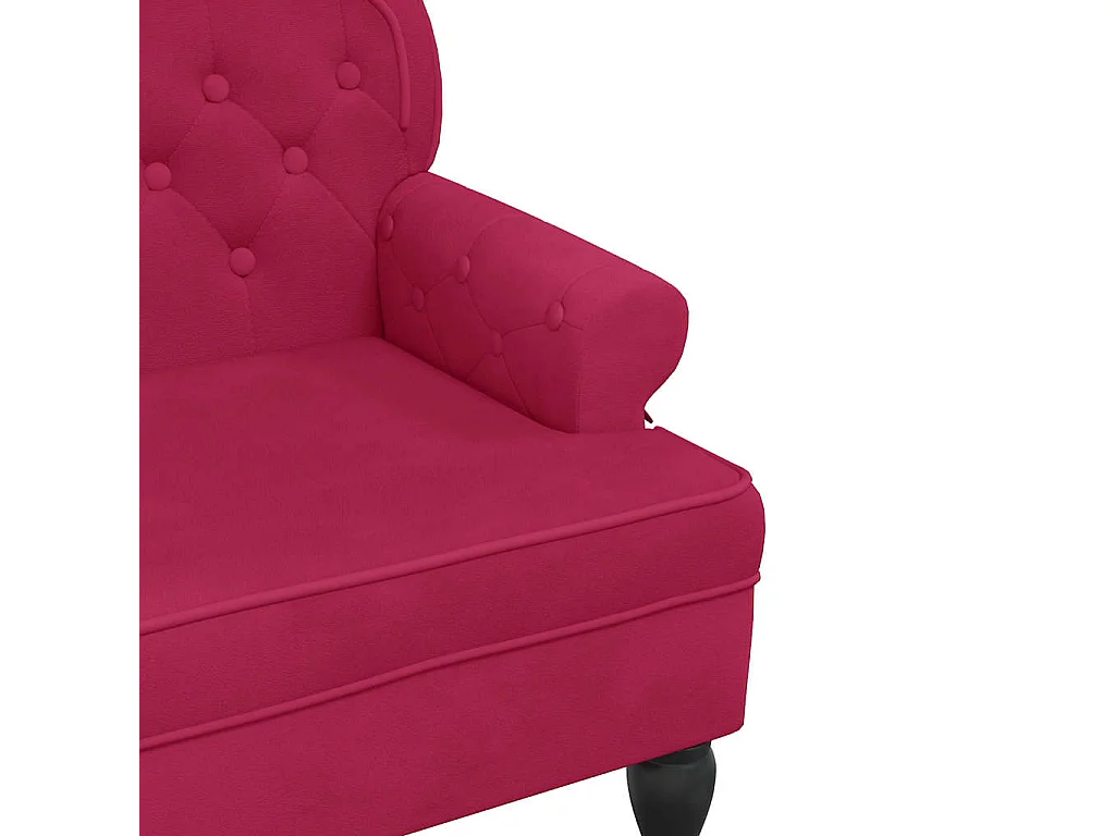 Banc avec dossier bordeaux 119,5x64,5x75 cm velours