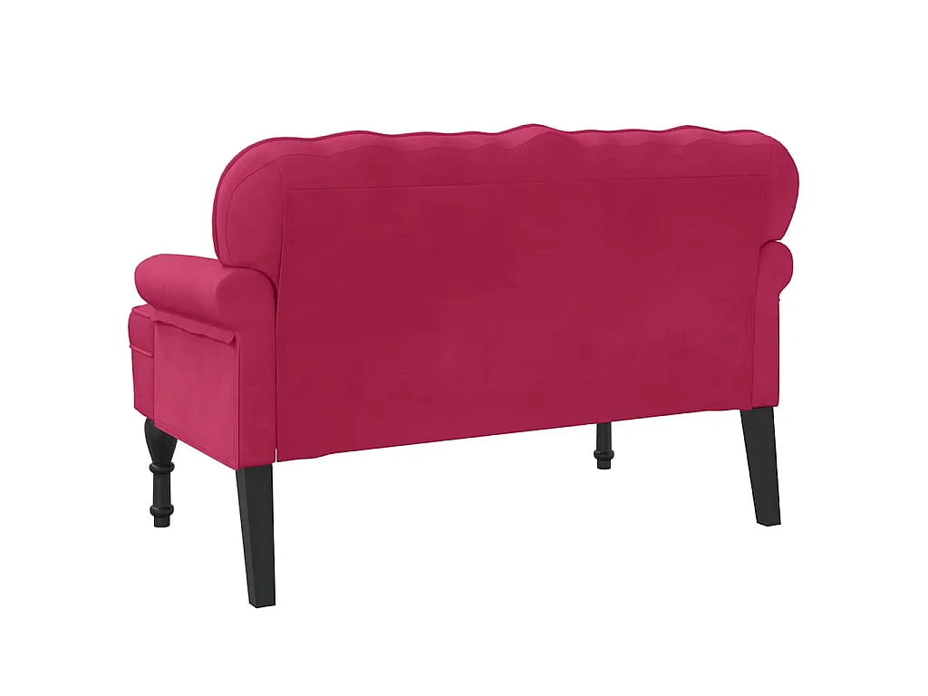 Banc avec dossier bordeaux 119,5x64,5x75 cm velours