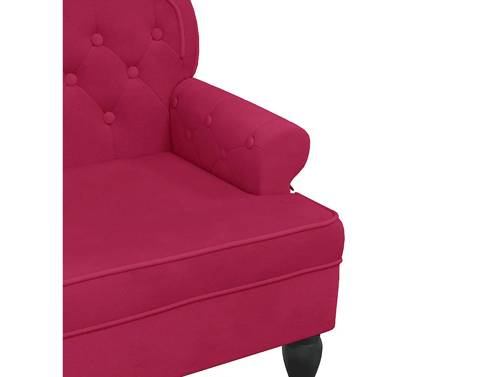 Banc avec dossier bordeaux 119,5x64,5x75 cm velours