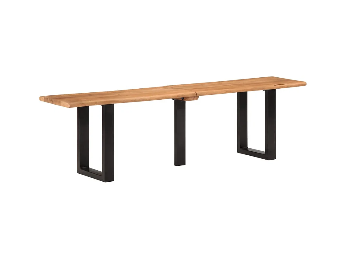 Banc 160 cm bois d'acacia massif et acier