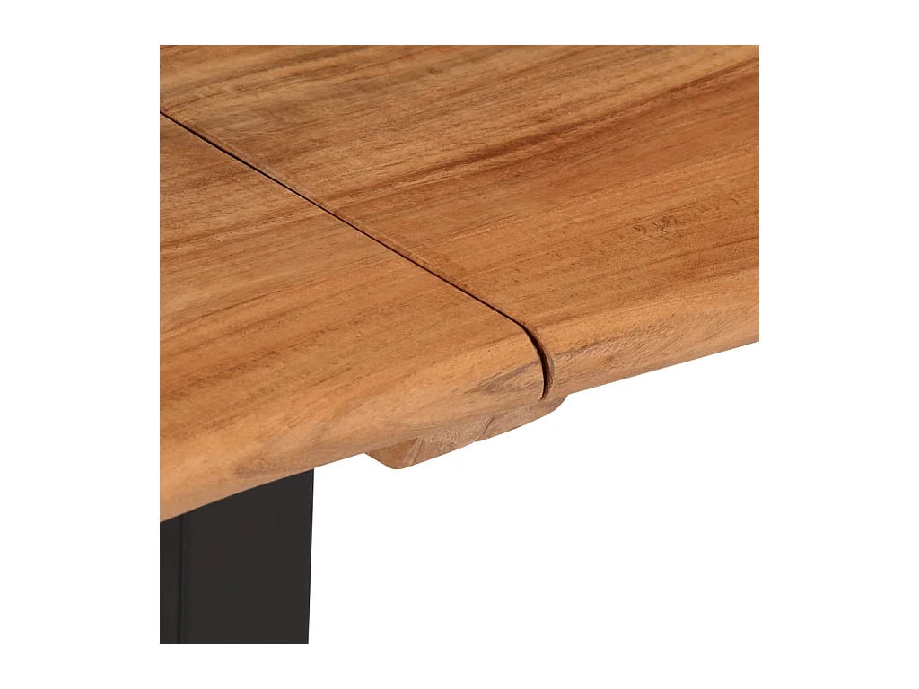 Banc 160 cm bois d'acacia massif et acier