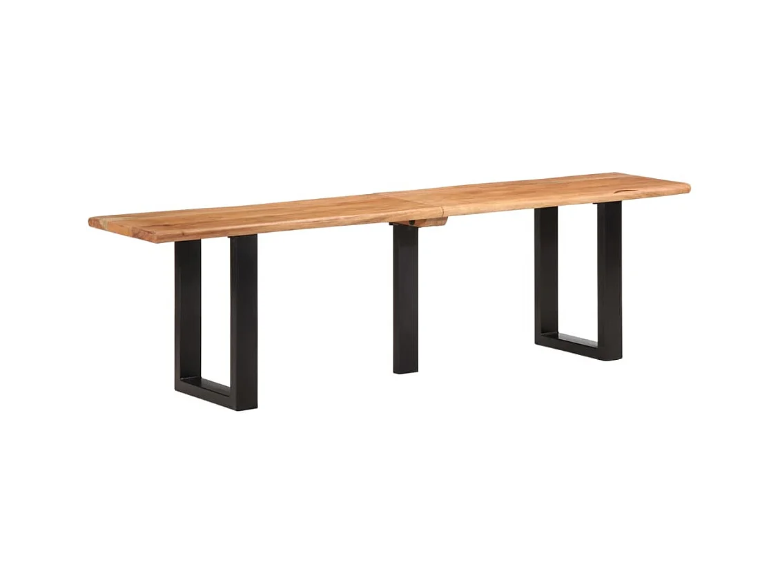 Banc 160 cm bois d'acacia massif et acier