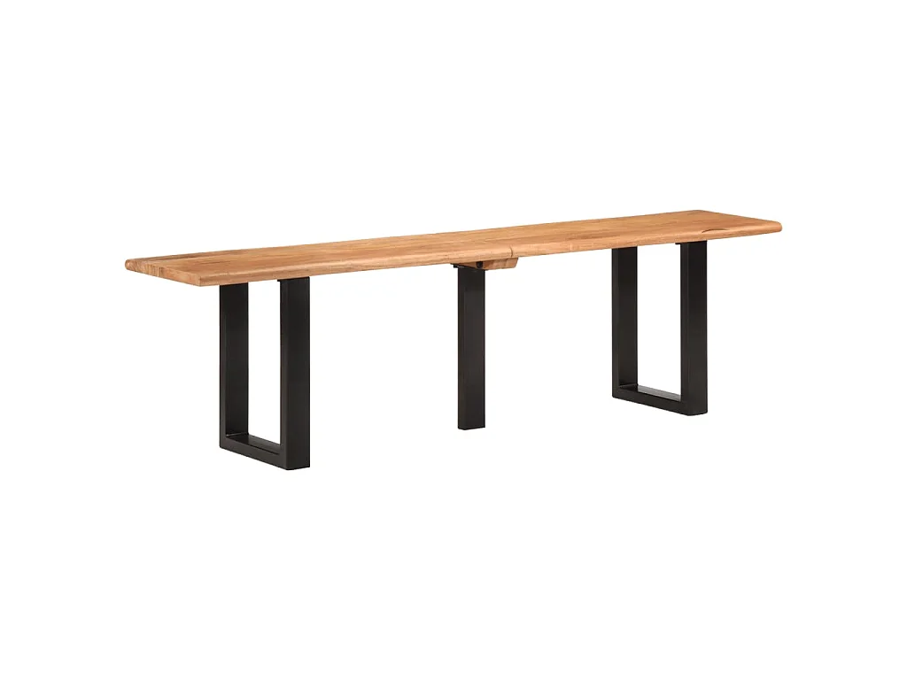 Banc 160 cm bois d'acacia massif et acier