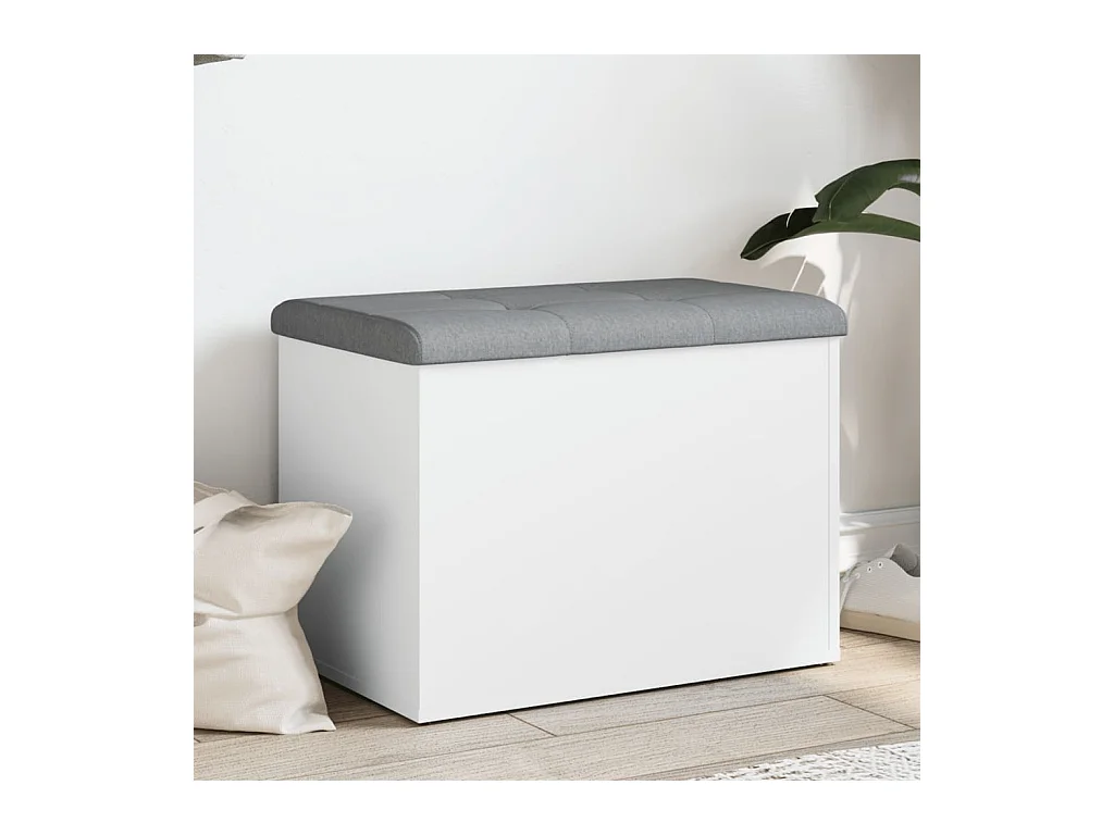 Opbergbankje 62x42x45 cm bewerkt hout wit