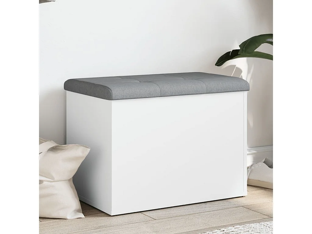 Banc de rangement Blanc 62x42x45 cm Bois d'ingénierie