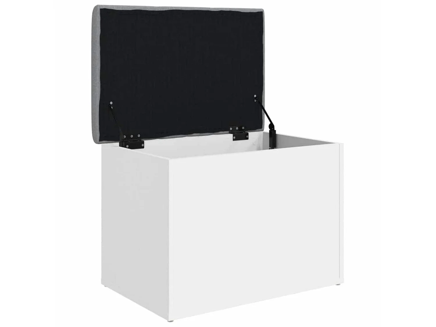 Panca contenitore bianca 62x42x45 cm in legno ingegnerizzato