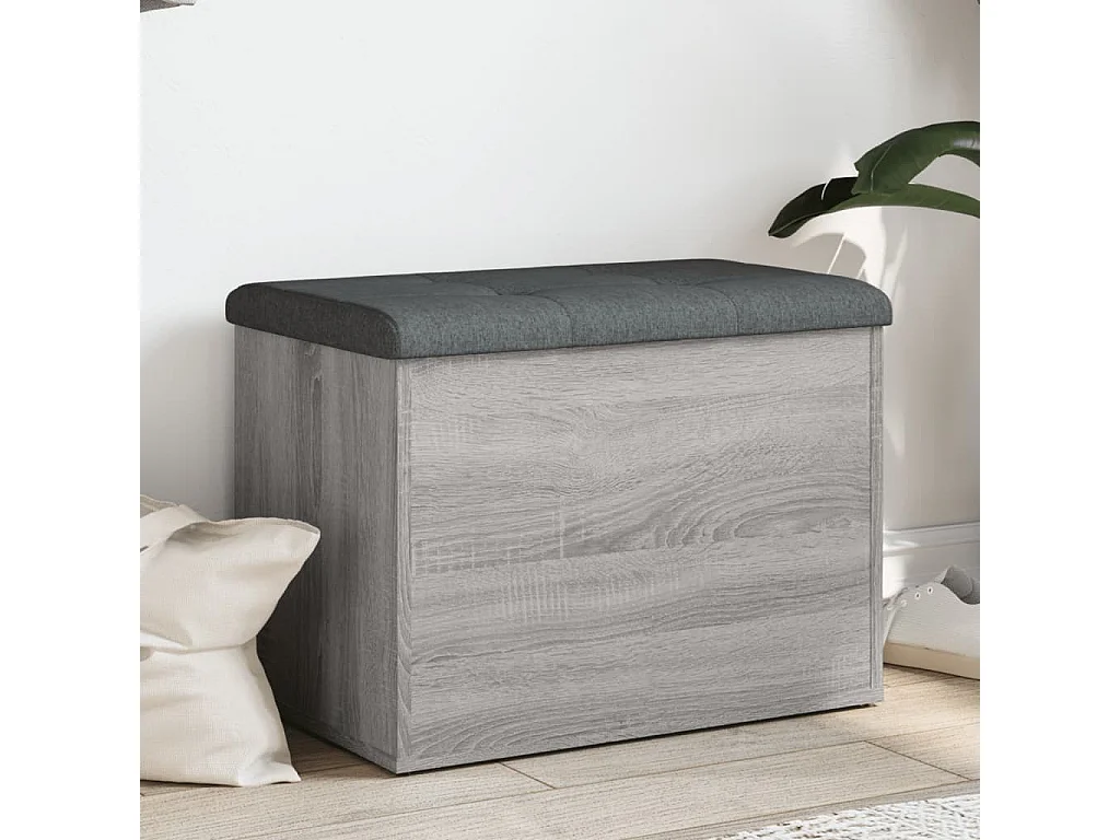 Opbergbankje 62x42x45 cm bewerkt hout grijs sonoma eikenkleurig