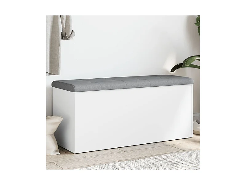 Sitzbank mit Stauraum Weiß 102x42x45 cm Holzwerkstoff