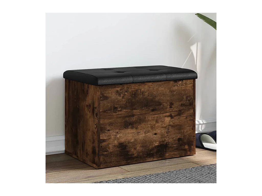 Panca Portaoggetti Rovere Fumo 62x42x45 cm Legno Multistrato