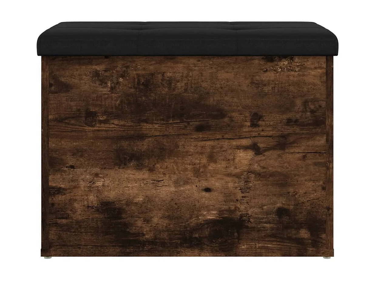 Banc de rangement chêne fumé 62x42x45 cm bois d'ingénierie