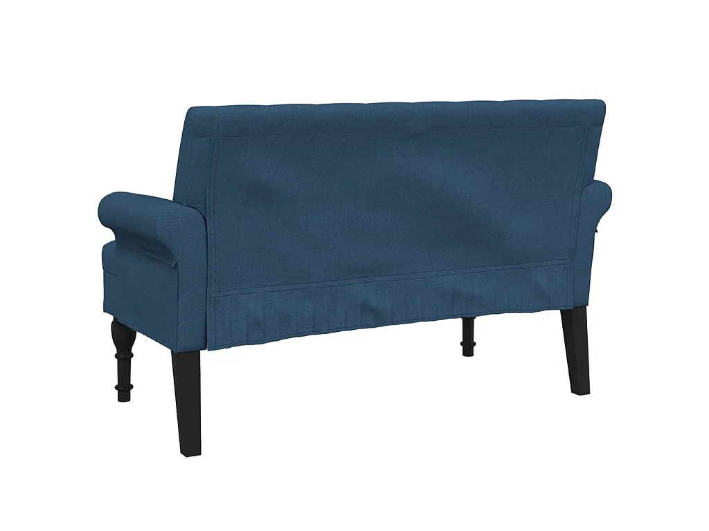 Bankje met rugleuning 120x62x75,5 cm stof blauw