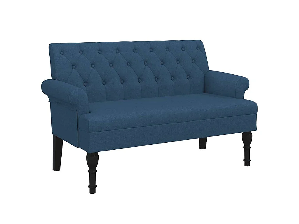 Bankje met rugleuning 120x62x75,5 cm stof blauw