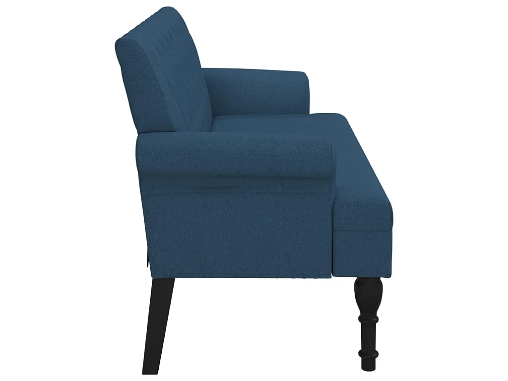 Bankje met rugleuning 120x62x75,5 cm stof blauw